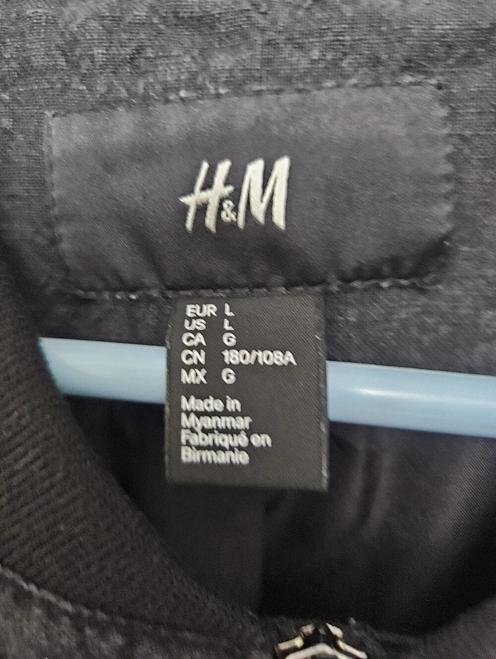 H&M Black Washed Bomber Jacket
